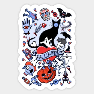 Happy Halloween (blue) Sticker